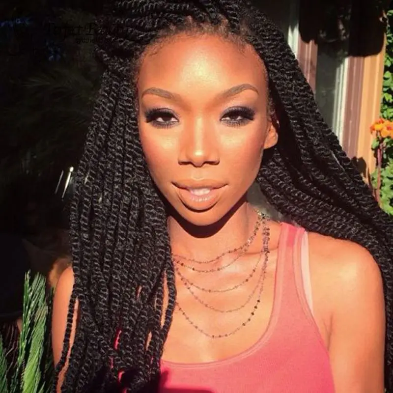 26 Synthetic Kinky Twist Wig Lace Front Micro Twists Wig Long