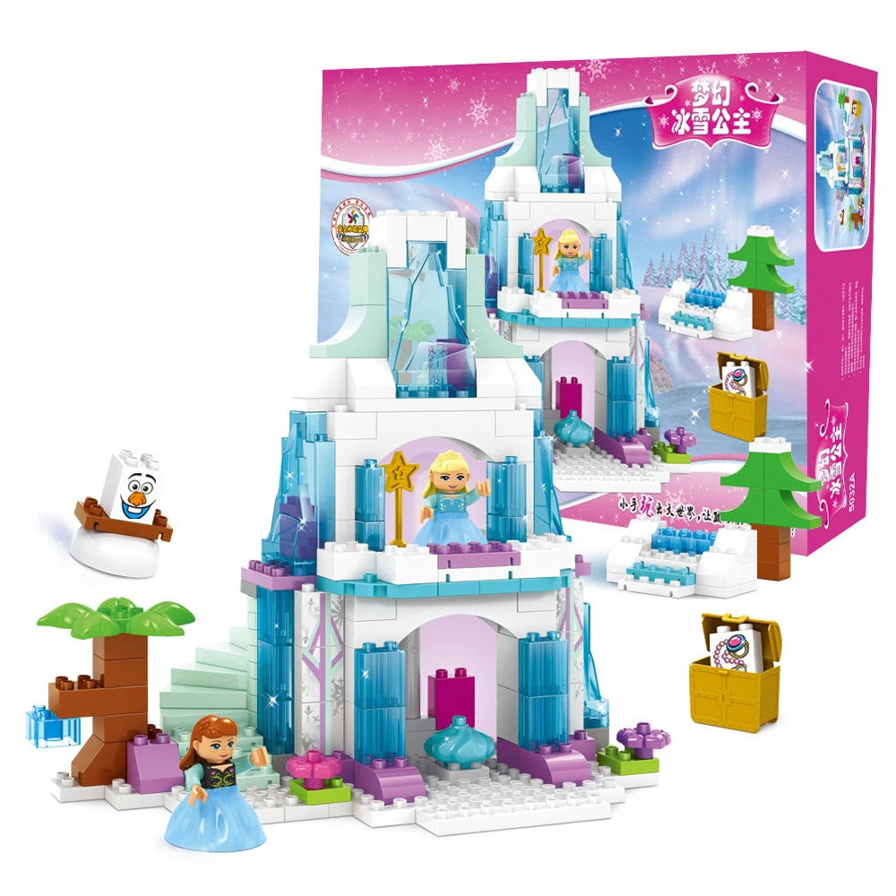 

Compatible Legoe Duploe 153pcs Large particle Building Blocks Ice Dream princess castle Bricks kids toys for children girl gifts