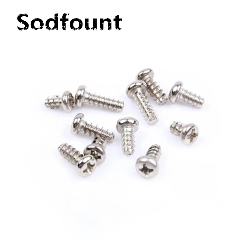

100pcs/lot Metric Thread M2.6X4/5/6/7/8/10-14mm Phillips Round Self-tapping Flat tail Screws PB nickel plating Electronic screws