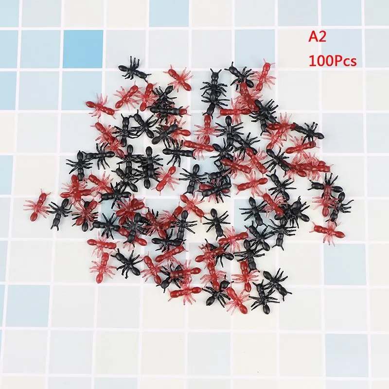 50/100/200 шт. моделирования муравьи Пластик мини муравьиные игрушки 1,5*1,6 см веселая обувь для хеллоуина насекомых для фокусов Умная игрушка игрушечный муравей для подарки для детей