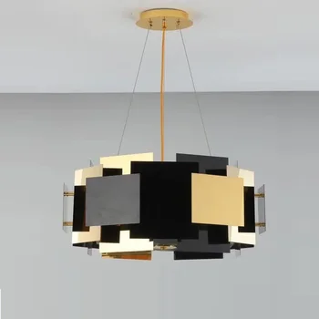 

Nordic chandelier stainless steel Round luxury chandelier designer model room living room decoration lamp restaurant hotel lamp