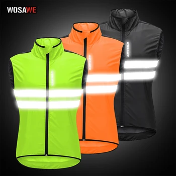 

WOSAWE Motorcycle Vest High Visibility Reflective Safety Jacket Night Running Riding Motorcoss Waistcoat Windbreaker