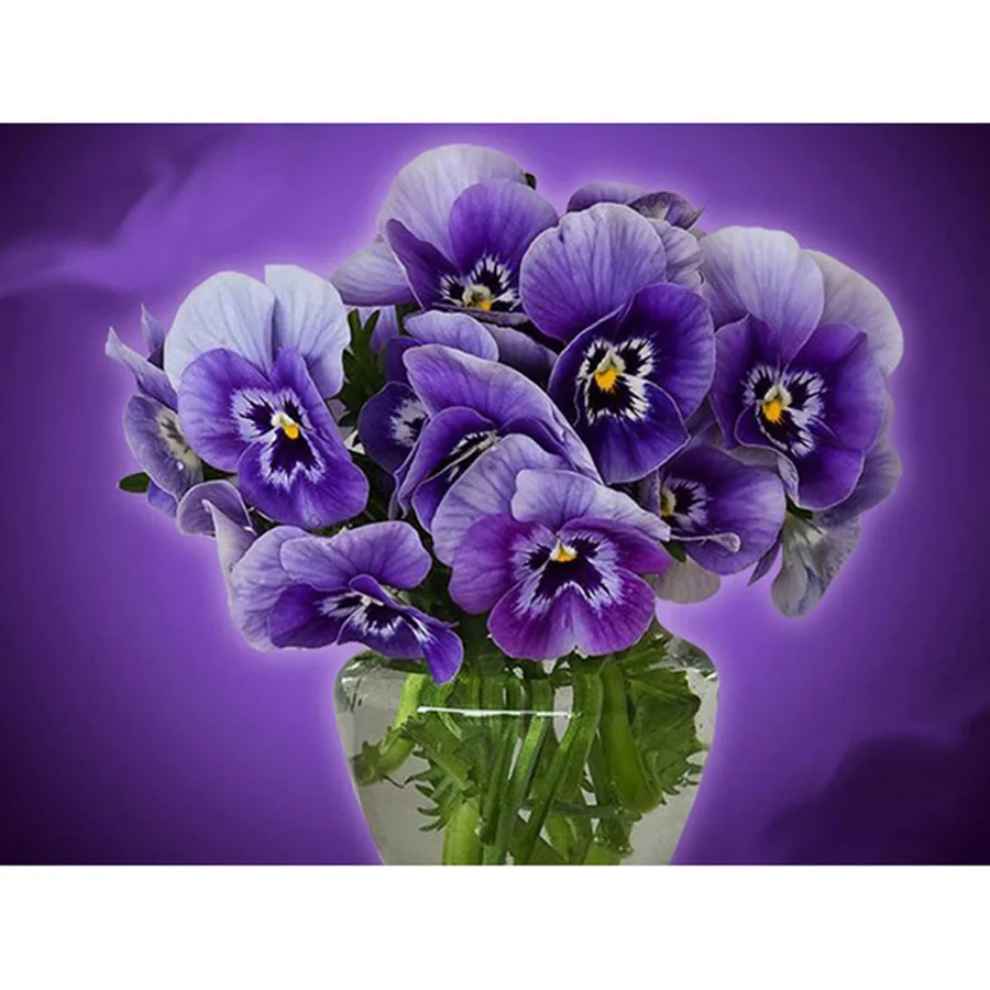 Full-square-diamond-5D-DIY-diamond-embroidery-pansy-purple-flower-arrangement-diamond-cross-stitch-embroidery-rhinestone