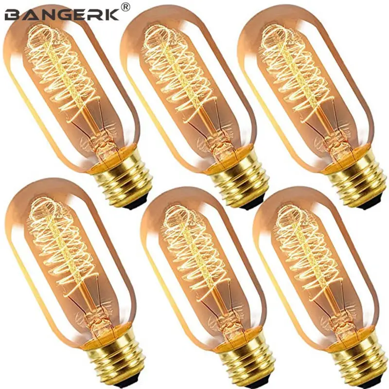 T45 Edison Bombilla de luz 110 V 220 V 40 W E27 antiguo Base lámpara Bombilla Vintage decoración de estilo bombillas de iluminación para el hogar Accesorios de luz T45 Edison Bombilla de luz 110 V 220 V 40 W E27 antiguo Base lámpara Bombilla Vintage decoración de estilo bombillas de iluminación para el hogar Accesorios de luz