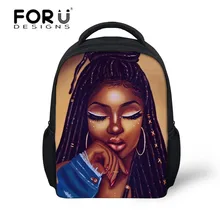 FORUDESIGNS/детские мини-сумки на плечо для школы, черные художественные африканские американские школьные сумки для девочек, детские рюкзаки для детского сада