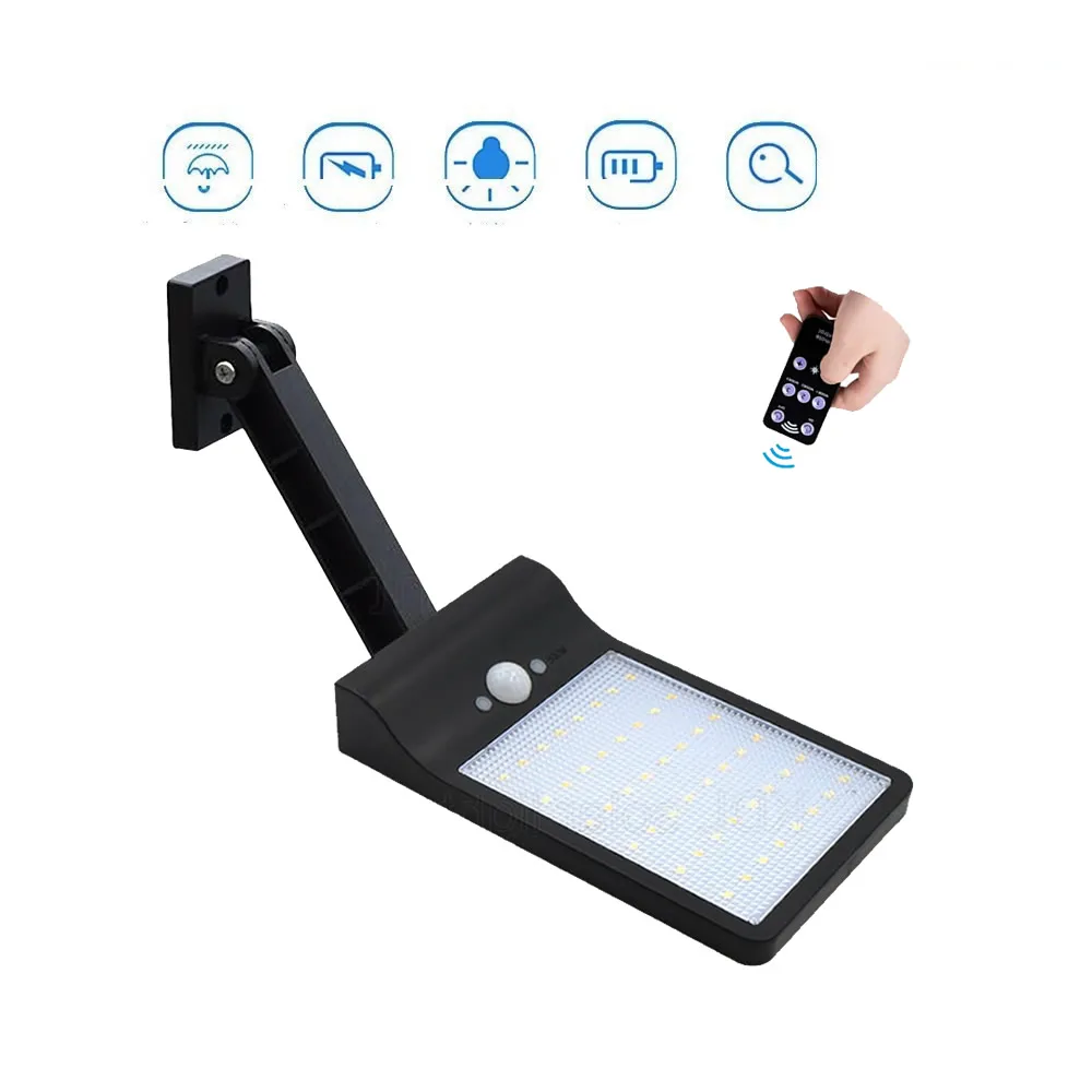 

remote control rotate bracket 48 LED solar street light Outdoor Waterproof Motion Sensor Solar Wall Light For Garden security ip