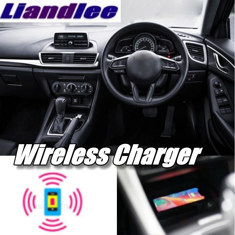 Liandlee беспроводной автомобильный телефон Charg er подлокотник отсек для хранения быстрая qi Зарядка для Mazda 3 Axela BM BN 2013