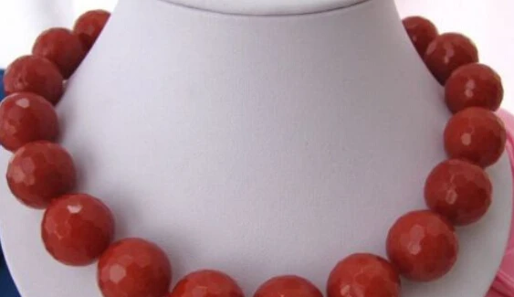 

huij 004902 nature round red faceted agate necklace