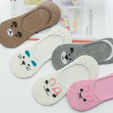Женские носки-тапочки маленькие короткие носки с рисунками животных, для хлопковые незаметные Носки дышащие Повседневное женские забавные S22