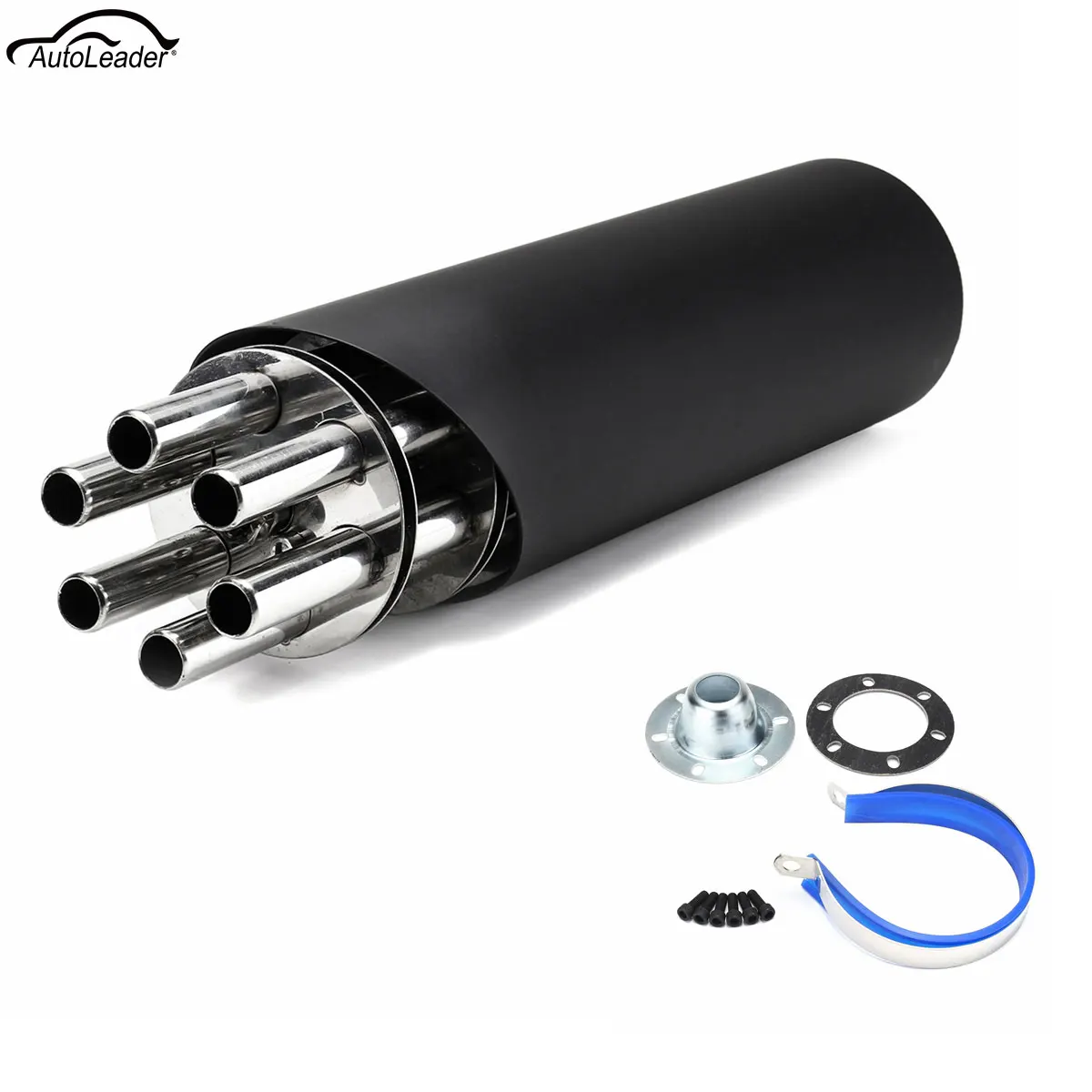 

100mm Rotating Slip-on Motorcycle Exhaust Vent Pipe Modify Motocross Muffler 6 Tubes Matt Black For Motorcycle Scooter ATV