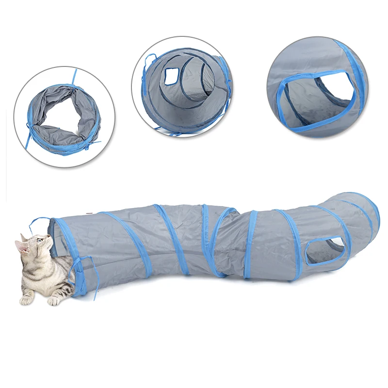 "S" Забавные Pet туннель Cat играть туннель коричневый складной 1 отверстия Cat Tunnel Котенок Кошка игрушка основная кошка игрушки Кролик играть туннель