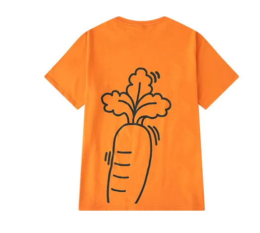 

Mr.nut spring and summer new product orange carrot fun print cotton round neck short-sleeved t-shirt