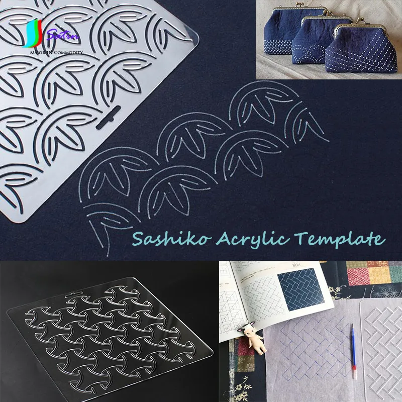 

Transparent Big Size Acrylic Template for Cushion Pattern DIY Sewing Sashiko Embroidery Patchwork Pressure Line Template S0007H