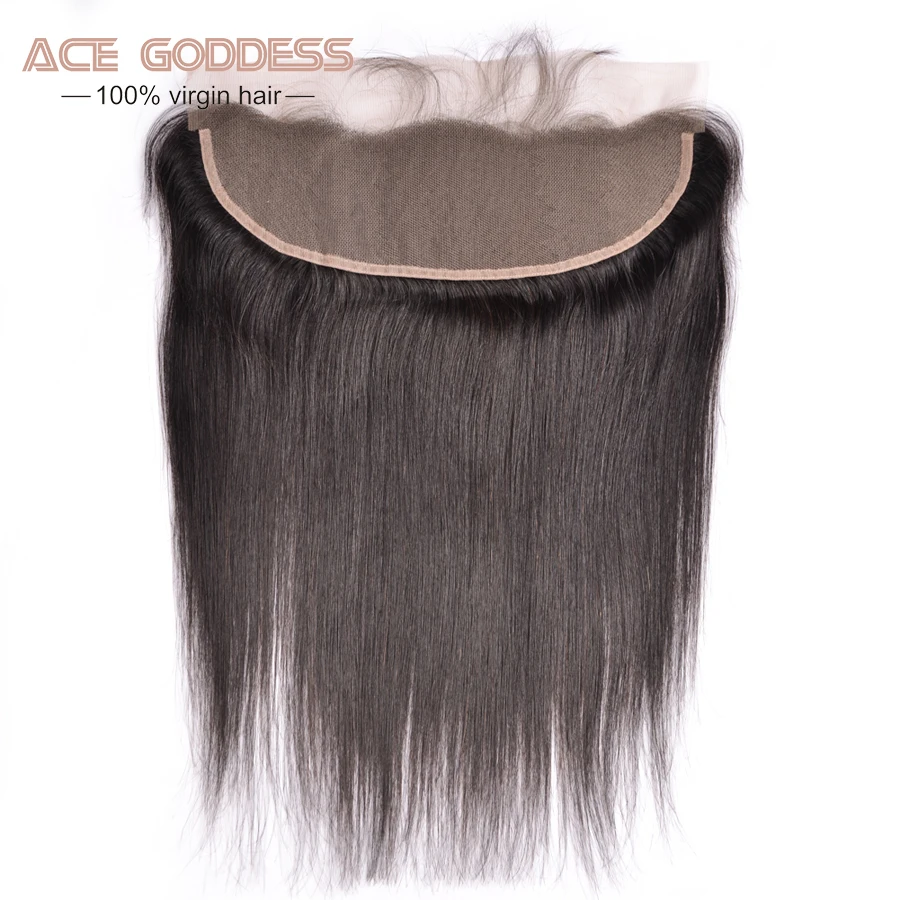 

7A Indian Virgin Straight Hair Lace Frontal Closure 1Pcs 4x13 Ear To Ear Indian Lace Frontal Closure With Baby Hair ACE Hair