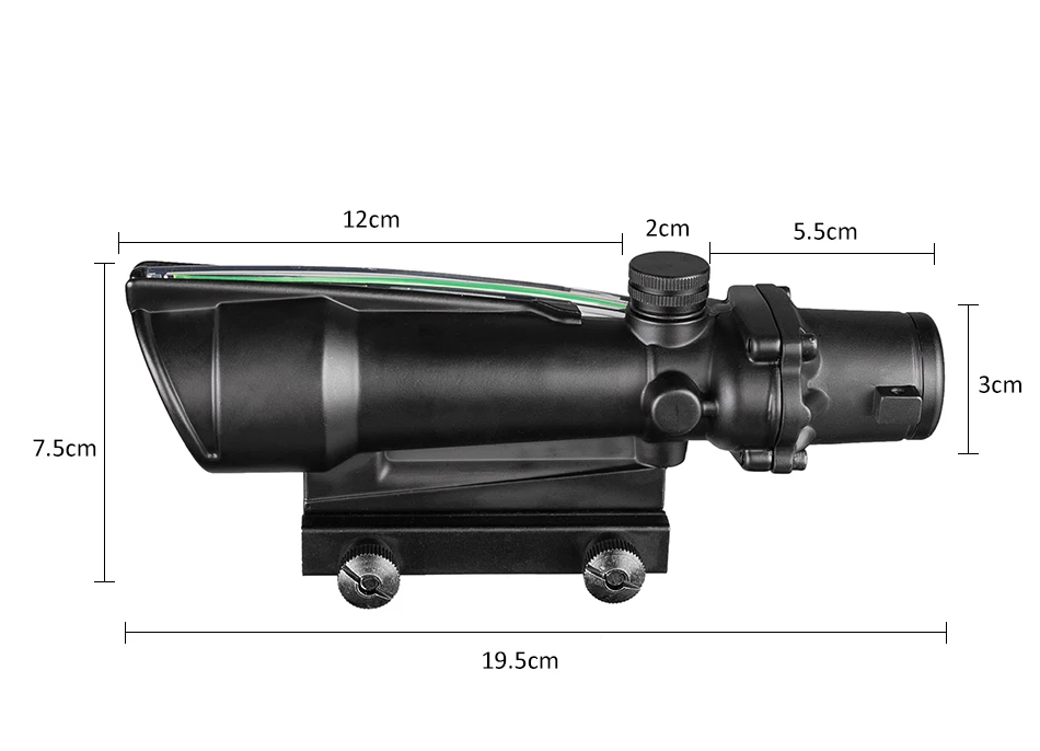 5x35 ACOG Стиль охотничьи оптические прицелы красный или зеленый стекло травленая сетка из настоящего волокна Оптика тактические Прицелы прицел