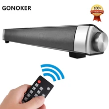 Wireless Bluetooth Soundbar Channel 2.0 TV Sound Bar with 3.5mm Aux TF Card,10W Stereo Speaker with Clear Treble Built-in Mic