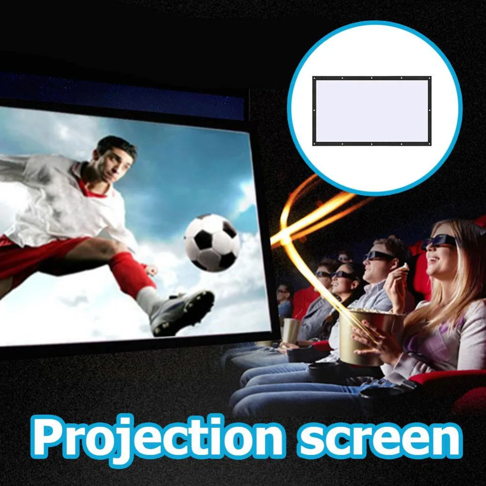 

Cewaal soft Portable Foldable 16:9 HD 100 inch Projector Screen Fiber Canvas Curtain for projector Film Home Theater outdoor