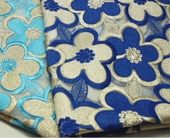 

Q37 fabrics water soluble lace fabric bazin riche getzner mesh embroidery fabric handwork hallow out tissus au metre tecido