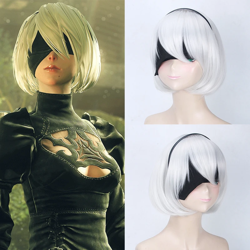 Парики для косплея NieR:Automata NieR Automata 2B YoRHa No.2 термостойкий парик из синтетического