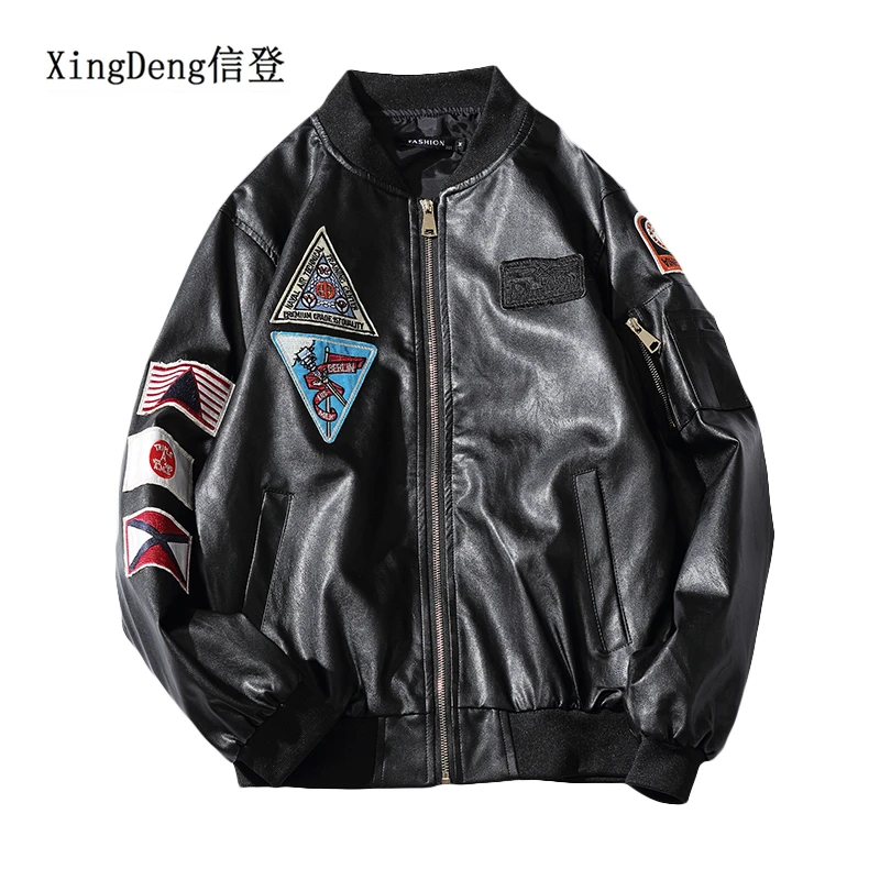 XingDeng New motorcycle leather fashion jacket men Waterproof Zipper top coat male black boys jackets bomber clothes plus 5xl XingDeng New motorcycle leather fashion jacket men Waterproof Zipper top coat male black boys jackets bomber clothes plus 5xl
