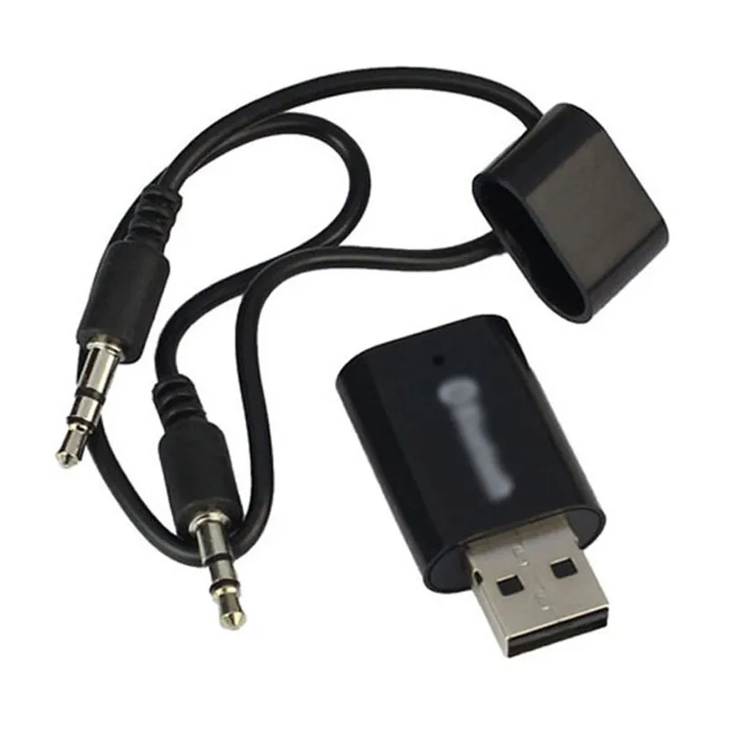Portable USB Bluetooth 3.5mm Audio Stereo Adapter Music Receiver Black