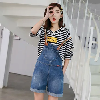 

New fashion women youg girl overalls shorts demin jeans