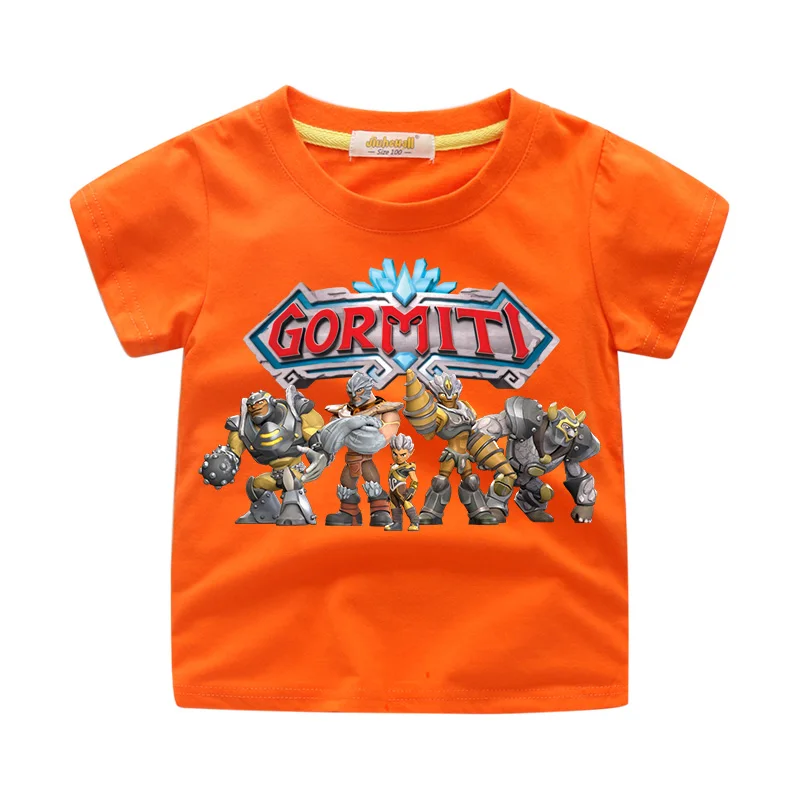 Children Gormiti Games Clothing T-shirts Boy Girls White Casual Summer Tshirts Costume Kids Tee Tops Baby 100%Cotton Shirt WJ197 (4)