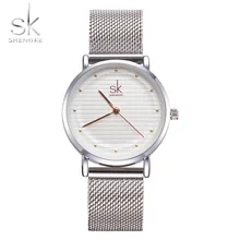 Shengke Brand Fashion Wristwatches Women Stainless Steel Band Women Dress Watches Women Quartz-Watch Relogio Feminino New SK