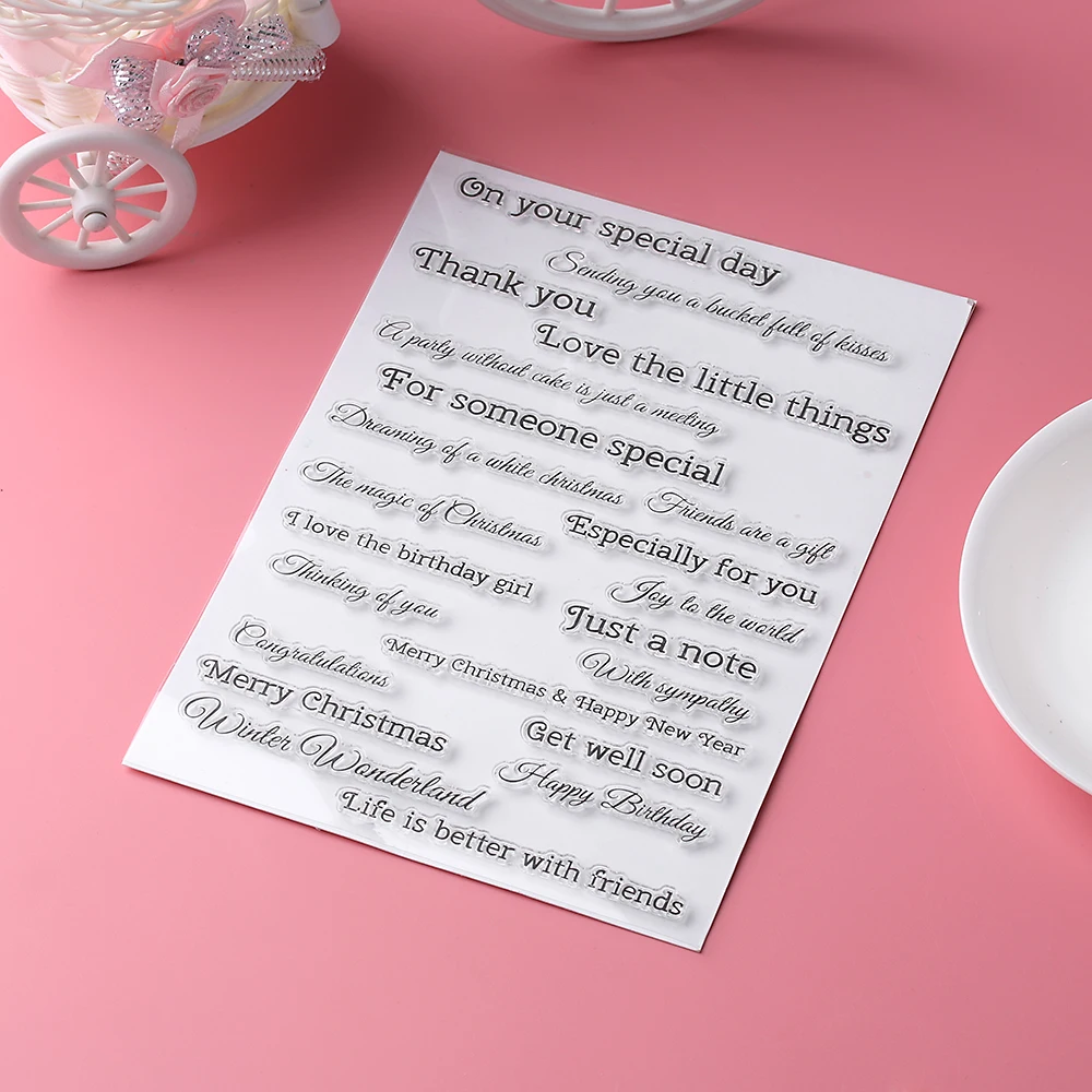 15*21 см ясный штамп для скрапбукинга Письма желаний поздравление счастливый альбом на день рождения открытка тиснение ролик прозрачный штамп