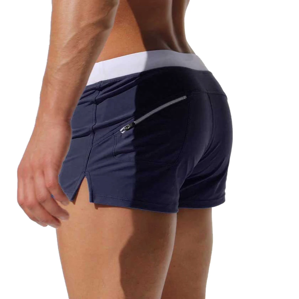 

S-XL Men's Swimming Trunks Briefs with Zipper Holder Pocket Swimsuit Swim Shorts Trunks Swimwear Pants