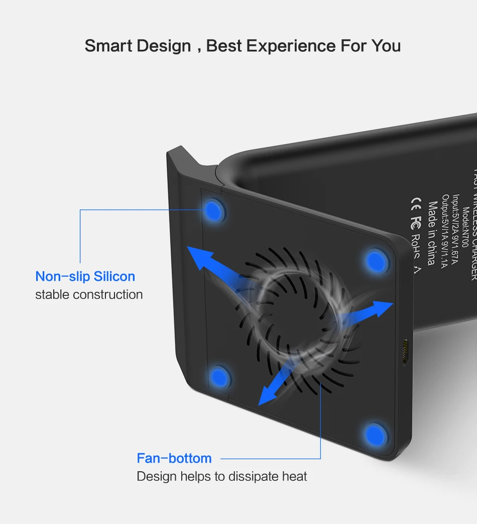 Oppselve Qi Беспроводное зарядное устройство для iPhone X XS Max XR 8 samsung S9 Note 9 Быстрая Беспроводная зарядная док-станция