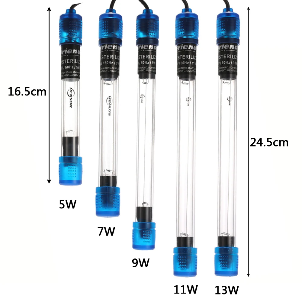 5 Вт/7 Вт/9 Вт/11 Вт/13 Вт аквариумный УФ стерилизатор, погружной УФ стерилизатор, лампа для дезинфекции воды, лечение для аквариума, аквариума, пруда