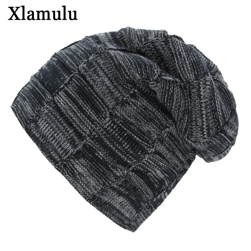 Xlamulu Skullies Beanies, вязаные шапки, зимние шапки для мужчин и женщин, шапочки, мешковатые мужские шапки, теплые шапки, модные толстые шапки Skullies