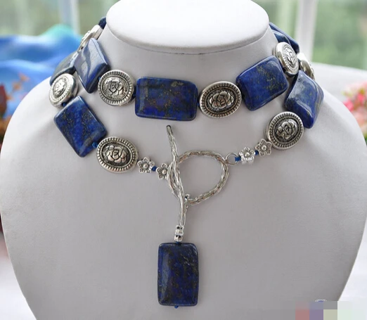

ddh002854 30" 20x30MM oblong blue lapis lazuli necklace pendant
