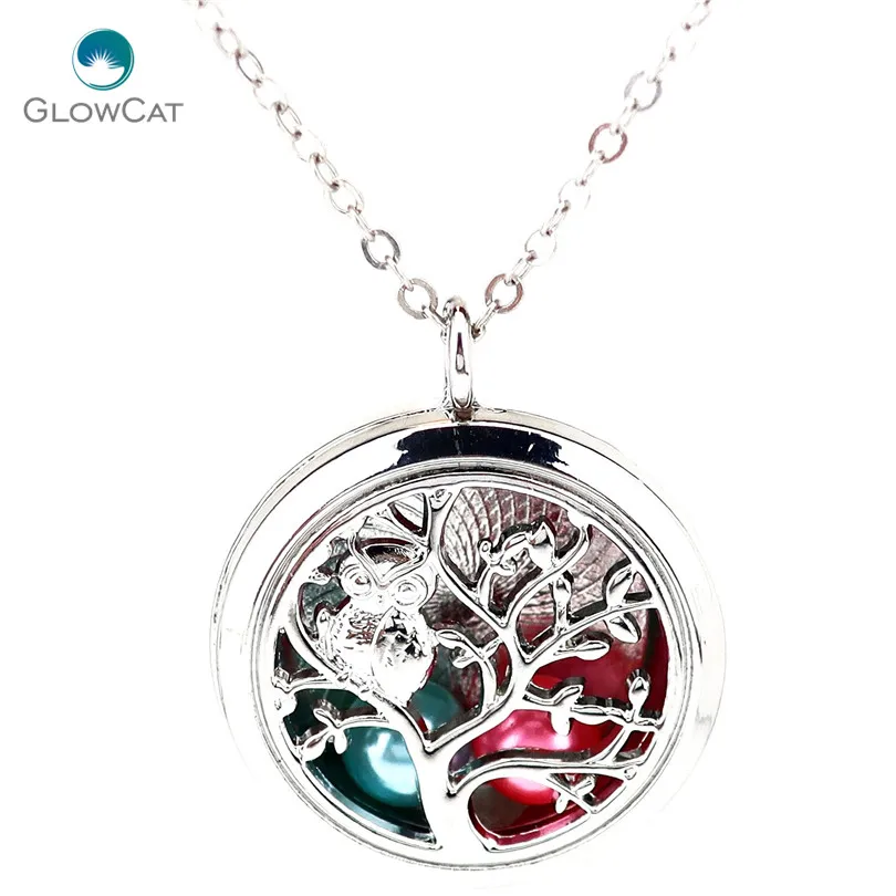 

30mm Round Magnetic Living Memory Tree Owl Animal Locket for Charms Floating Locket Pendants K1250