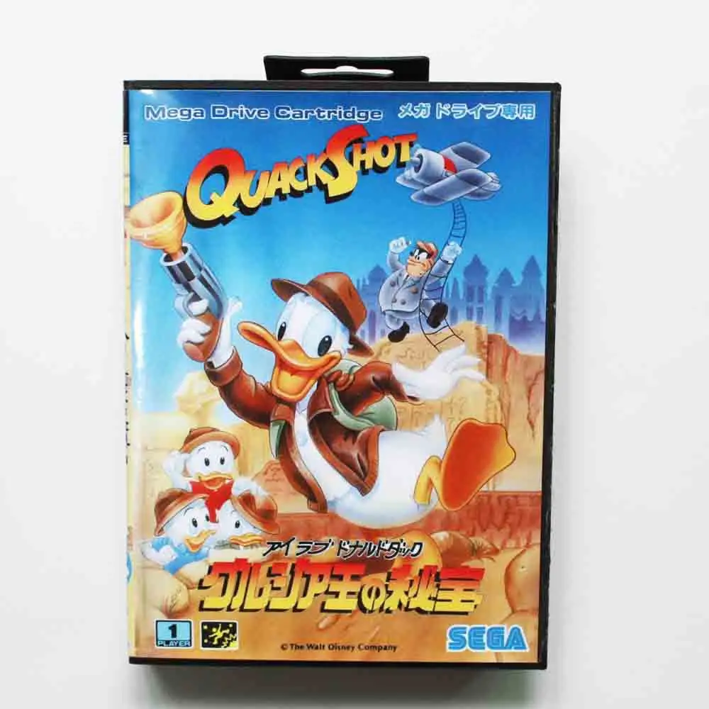 

Quack Shot Game Cartridge 16 bit MD Game Card With Retail Box For Sega Mega Drive