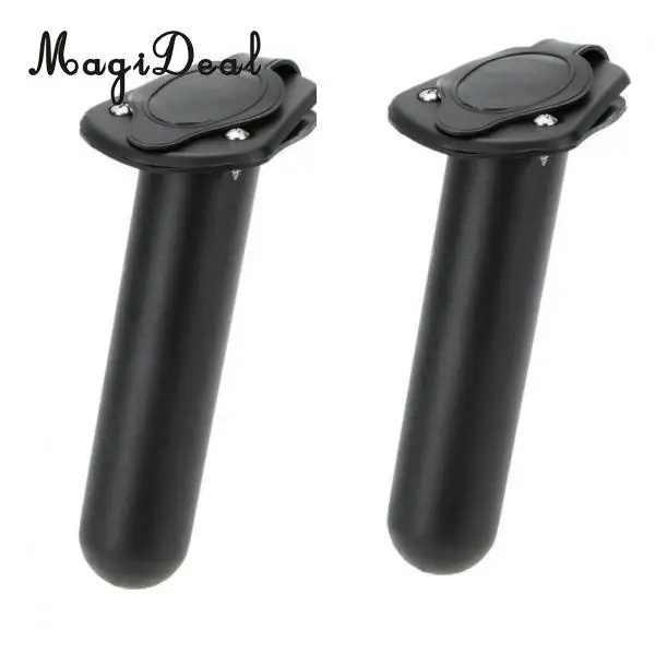 2Pcs Durable Plastic Flush Mount Kayak Fishing Boat Rod Holder w/ Cap Gasket Rafting Inflatable Boat DIY Accessories Replacement