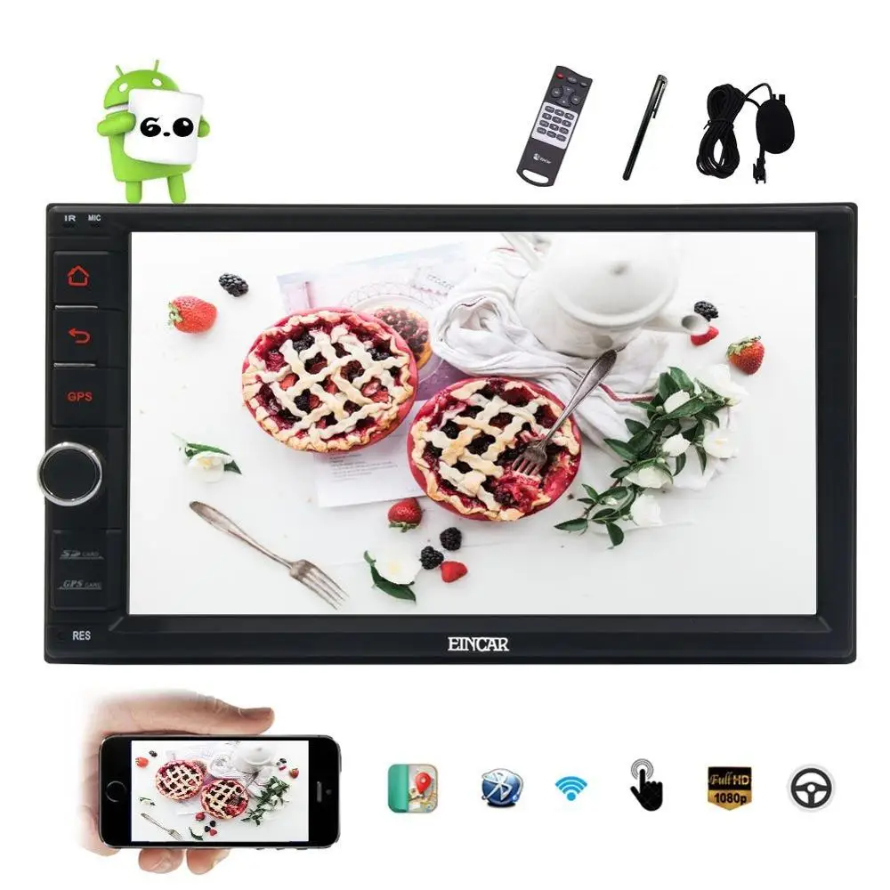 Eincar Android 6.0 7 'ƈDin автомобиль не DVD GPS навигации плеер в тире стерео емкостный
