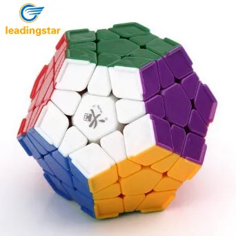 LeadingStar DaYan Megaminx with Ridges Stickerless Speed Magic Cube White Color Great Educational Toy For Children