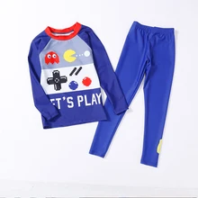 С длинным рукавом Дети Купальники Мальчики Девочки Гидромайки 2 купальники серфинг водолазный костюм защиты от солнца женский пляжный костюм для девочек для мальчика