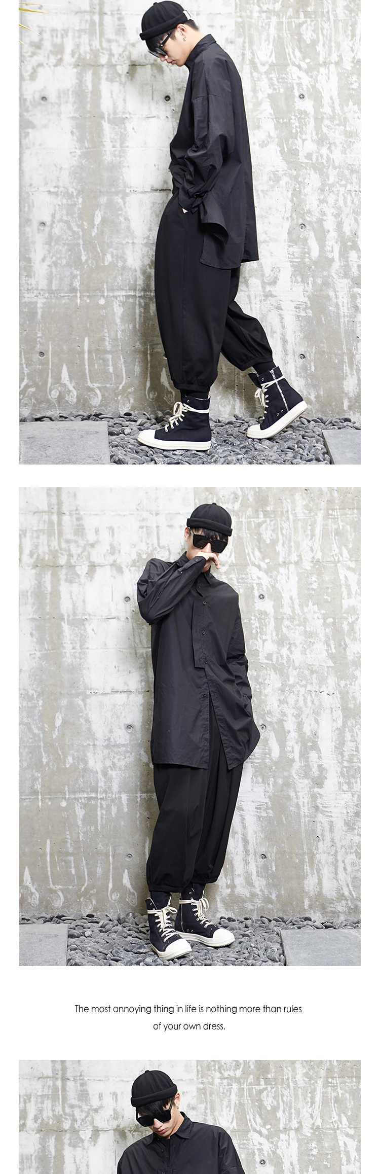 Bumpybeast дизайн сезон Ямамото Яо Стиль Темный японский длинный рукав мужская рубашка черный хип хоп топы Y008
