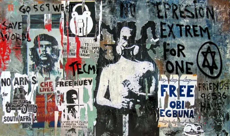 100% ручная роспись маслом холст оригинальный Граффити стиль Че Гевара голова