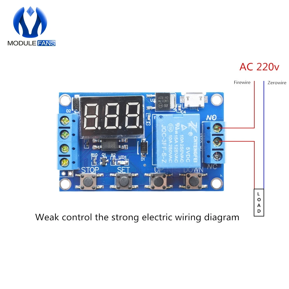 Реле времени задержки переключатель модуль Micro USB 5 в светодиодный дисплей Автоматизация таймер задержки цикла плата управления DC 6 в 9 в 12 В 24 в контрольный Лер