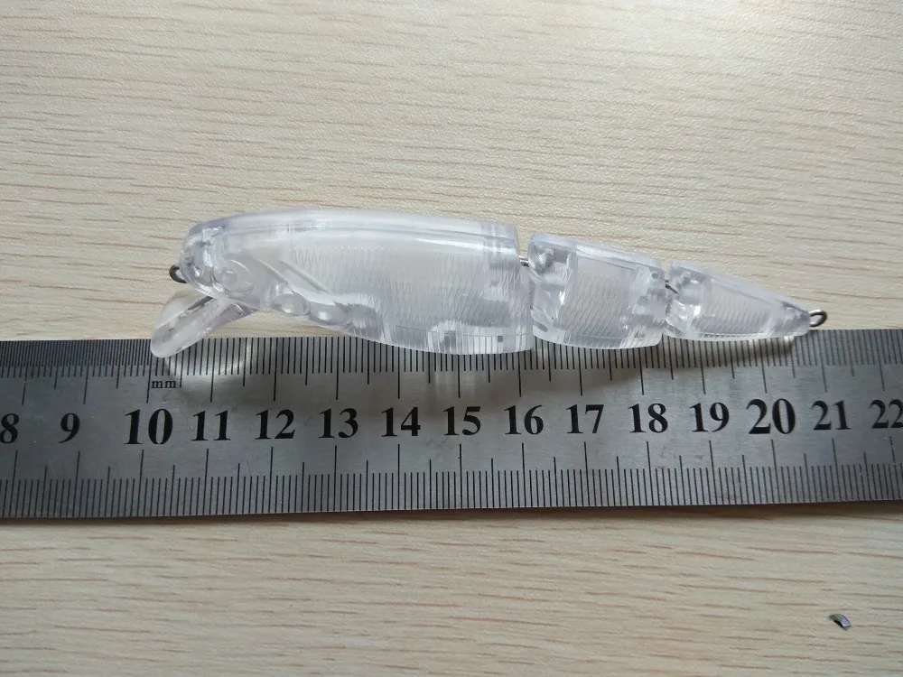  10pcs Unpainted Hardbaits Segmented Jointbait 3 Sections Plastic Swimming Baits 110mm 13g Artificia