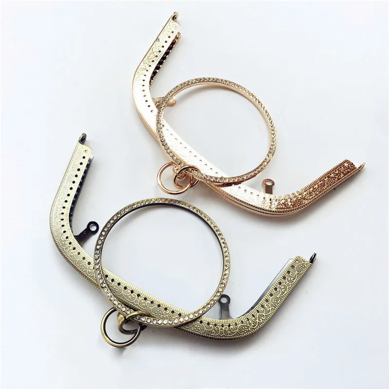 

10Pcs Arch Purse Clasp DIY Bronze Gold Tone Metal Frame Delicate Flower Women Bag Wrists Women Luggages Bag Accessories 185mm
