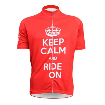 

Alien SportsWear Mens Short Sleeve Cycling Jersey Summer Ropa Ciclismo Crown Logo Red Breathable Cycling Clothing Size XS-5XL