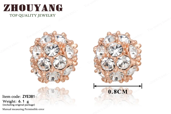 Высокое качество ZYE381 счастливый шар Кристалл розовое золото цвет серьги гвоздики ювелирные изделия австрийский кристалл