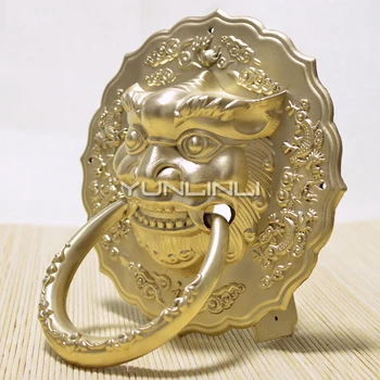 

Bronze Wooden Door Vintage Antique Chinese Style Pure Copper Door Knocker 16cm/19cm/21cm Animal Head Vintage Kirin Door Handle