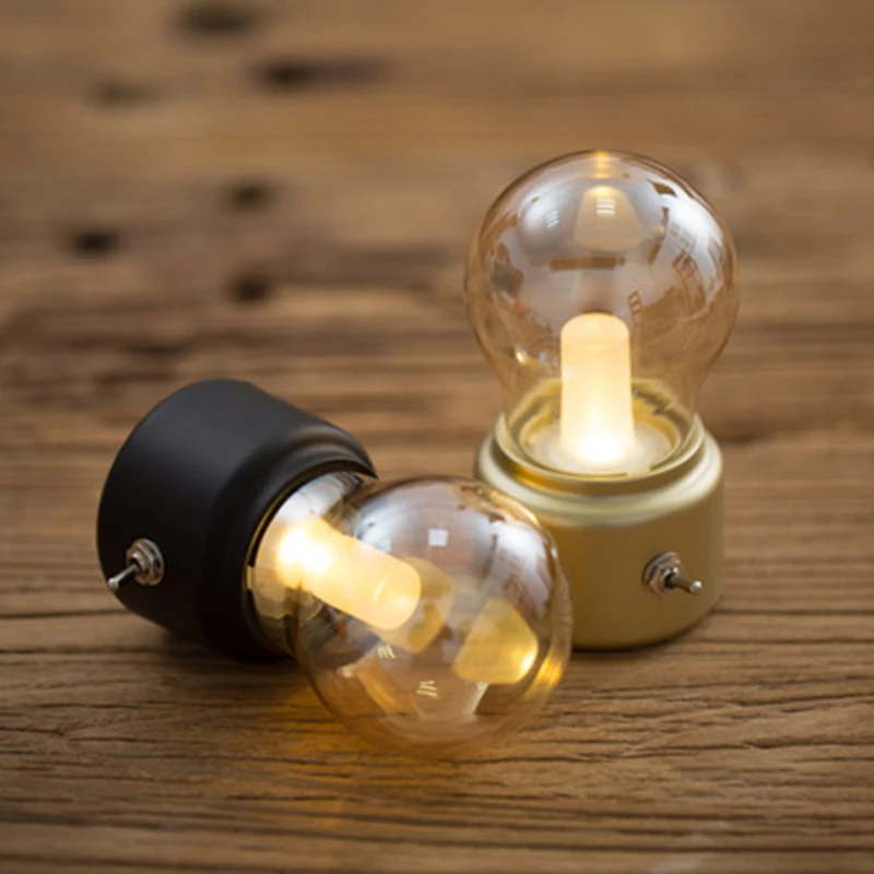 Винтажный светодиодный ночник, светильник в стиле ретро с зарядным аккумулятором USB, светильник для письма, Настольный светильник s, переносная прикроватная лампа