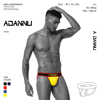 

ADANNU 5PC/LOT Sexy Men Underwear Jockstrap Male Underwear Cotton Breathable Tanga Sexy Gay Underwear Hombre Sissy Panties